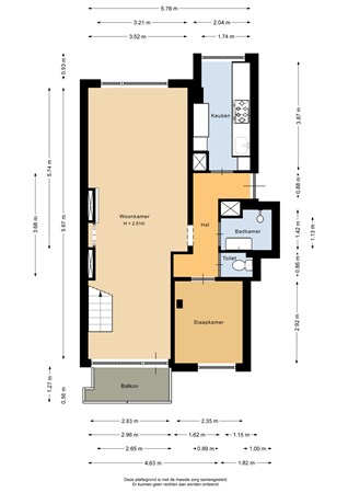 Floorplan - Schiedamseweg 226D, 3025 AN Rotterdam